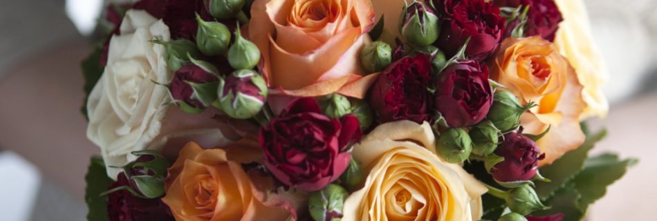 detail of bridal bouquet