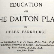 Title page of "Education on The Dalton Plan by Helen Parkhurst"
