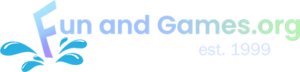 Fun and Games.org logo. With starting F looking like it's splashing in water.